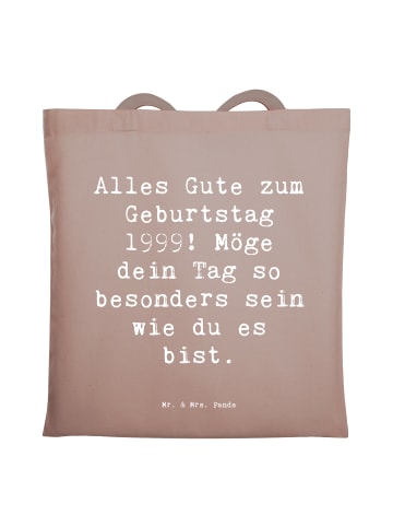 Mr. & Mrs. Panda Tragetasche Spruch 1999 Geburtstag mit Spruch in Braun Pastell