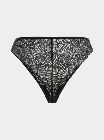 Erlich Textil  Erlich Textil Spitzen String FLUID LACE HIGH WAIST BRAZIL in schwarz