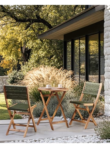 Beliani 2er-Set Esszimmerstuhl PROSSEDI in Grün/Braun