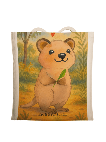Mr. & Mrs. Panda Jutebeutel Quokka Happy Design ohne Spruch in Weiß