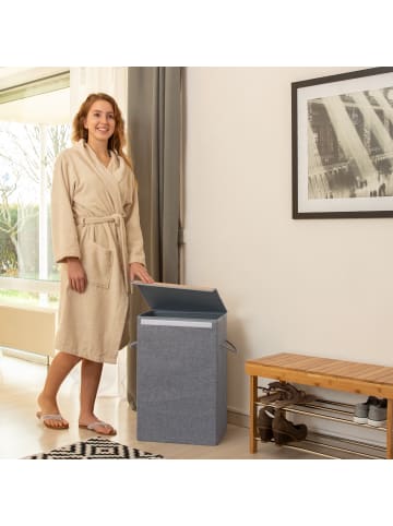 relaxdays 3 x Wäschekorb in Grau - (B)40 x (H)60 x (T)30 cm