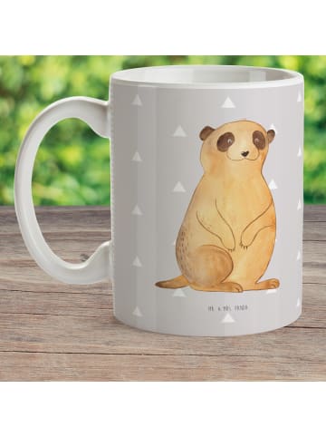 Mr. & Mrs. Panda Kindertasse Erdmännchen ohne Spruch in Grau Pastell