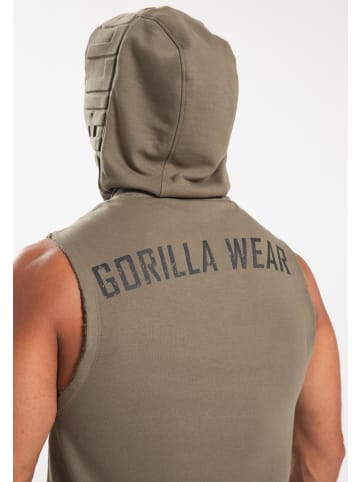 Gorilla Wear Marshall Ärmelloser Hoodie - Armeegrün - 2XL