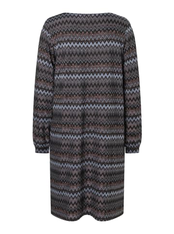 More & More gemustertes, weites Shirt-Schlupfkleid in lurex zickzack jersey