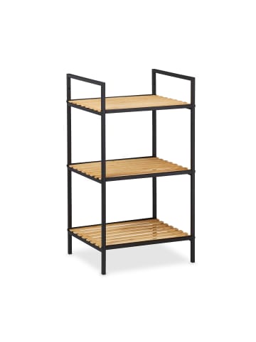 relaxdays Standregal in Natur/Schwarz - (B)39 x (H)71 x (T)32,5 cm