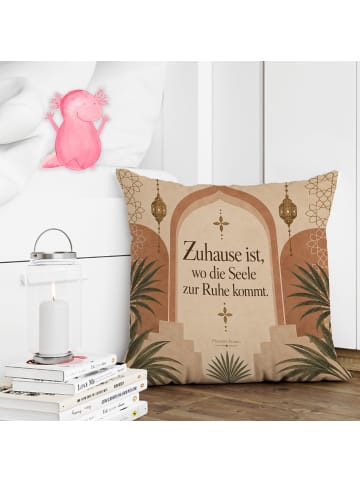Mr. & Mrs. Panda Dekokissen Ornament orientalisch Design mit Spruch in Weiß