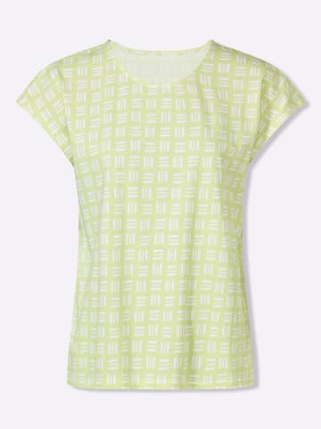 Sieh an! Kurzarmshirt in pistazie-ecru-bedruckt