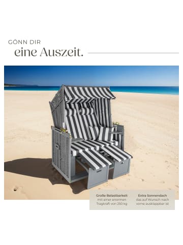 tectake 2-Sitzer mit Polster, verstellbar, inkl. Schutzhülle