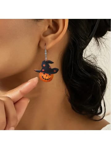 Adeliás Weihnachtsschmuck Ohrringe Ohrhänger Kürbis aus Acryl in bunt