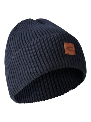 Camel Active Beanie aus einem Baumwoll-Kaschmir-Mix in Nachtblau