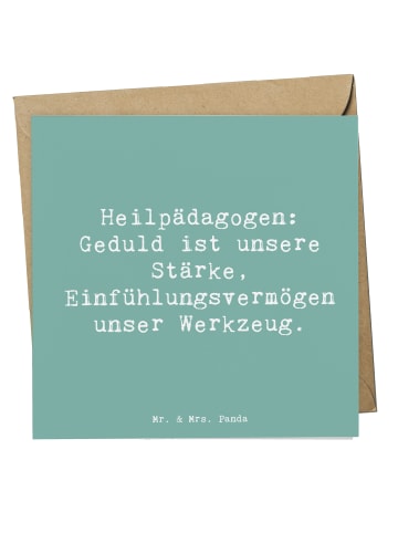 Mr. & Mrs. Panda Einladungskarte Spruch Heilpädagogin Geduld mit... in Meeresbrise