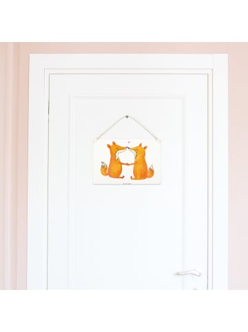 Mr. & Mrs. Panda Schild Füchse Liebe ohne Spruch in Transparent