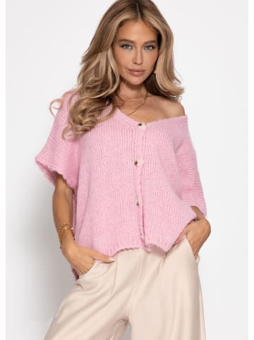 SASSYCLASSY Oversize Strickweste in Rosa