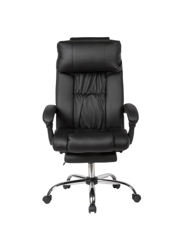 KADIMA DESIGN Schreibtischstuhl | Kunstleder, Schwarz, 110kg, Fußstütze