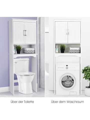COSTWAY Badezimmerschrank Hochschrank 168cm in Weiß