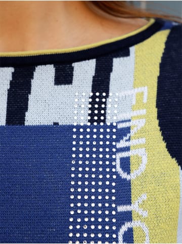 WITT WEIDEN Strickpullover in marine-royalblau-gemustert