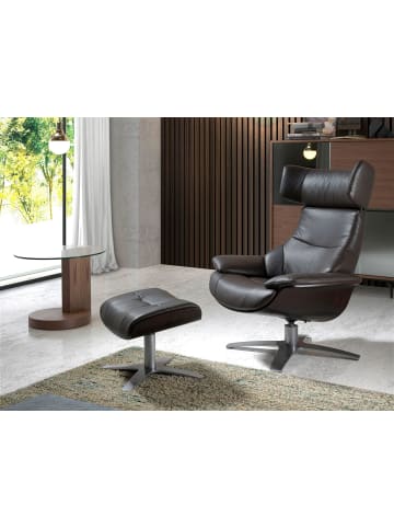 Angel Cerdá Relax-Drehsessel 5022 in Braun / Anthrazitgrau – (B)88 x (H)85 x (T)105 cm