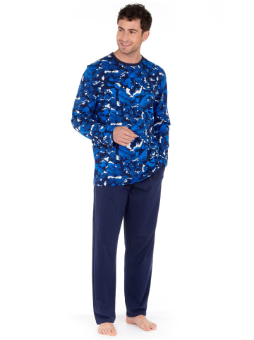 HOM Long Sleepwear Madrague in navy print