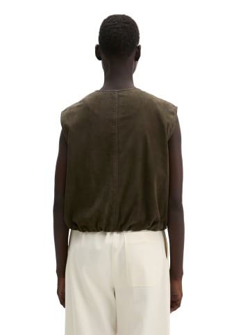 Marc O'Polo Lederweste regular in Mossy Earth
