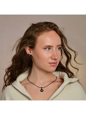 Adeliás Damen Ohrringe – Ohrstecker aus Edelstahl in schwarz