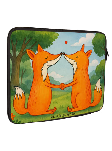 Mr. & Mrs. Panda Laptop Tasche Füchse Liebe Design ohne Spruch in Weiß