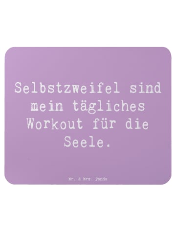 Mr. & Mrs. Panda Maus-Pad Spruch Selbstzweifel Workout mit Spruch in Lavendeltraum