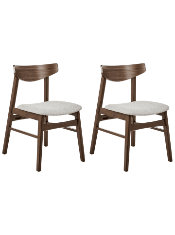 Beliani 2er-Set Esszimmerstuhl SMILEY in Braun/Grau