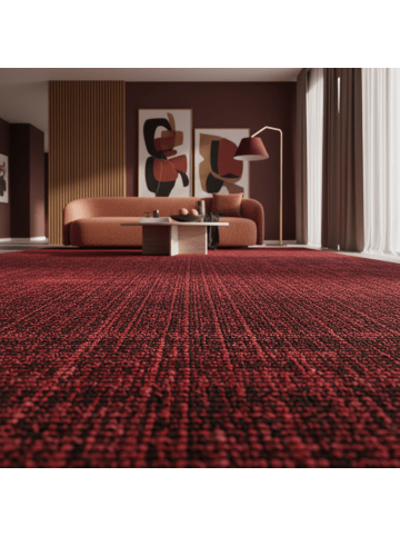 KADIMA DESIGN Teppich Kurzflor Unicolor Chenille Baumwolle Innen in Rot
