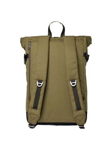 SANDQVIST Icon Rolltop - Rucksack M 14" 60 cm (cabernet) in olive drab with black leather