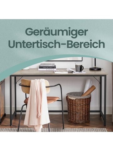 VASAGLE Tisch Barnet in Greige-Schwarz - (B)135 x (H)75 x (T)60 cm