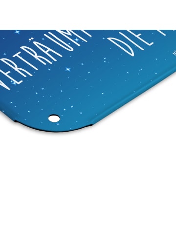 Mr. & Mrs. Panda Blechschild Sternzeichen Fische mit Spruch in Sternenhimmel Blau