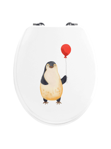 Mr. & Mrs. Panda Toilettendeckel Pinguin Luftballon ohne Spruch in Weiß