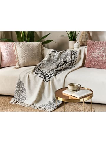 Beliani Kuscheldecke BERHAMPORE in Beige/Schwarz - (W) 130 x (H) 1 x (L) 180 cm