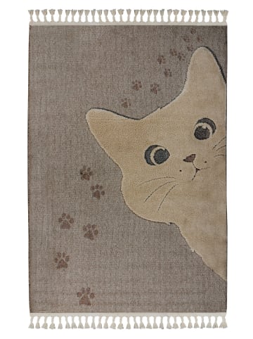 Kayoom Kinder Teppich Modena 421 in taupe - rechteckig