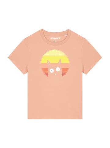 wat? Apparel T-Shirt Sunset Cat in Fraiche Peche