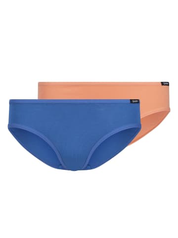 Skiny Slip 2er Pack in Blau/Orange