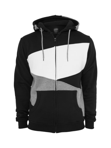 Urban Classics Zip-Kapuzenpullover in blk/gry/wh