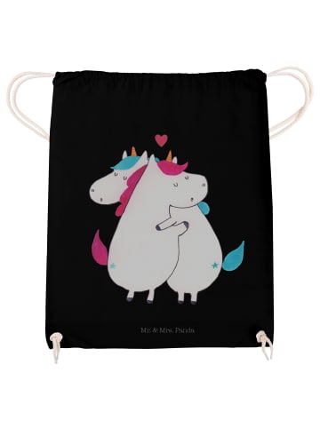 Mr. & Mrs. Panda Jutebeutel Einhorn Mitteilung ohne Spruch in Schwarz