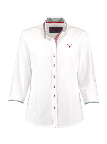 OS-Trachten Trachtenbluse 450004-3684 in weiß-grün