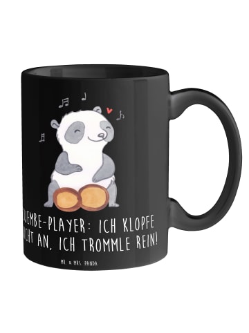 Mr. & Mrs. Panda Becher Djembe Rhythmus mit Spruch in Schwarz