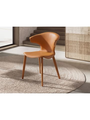 Angel Cerdá Stuhl Angel Cerdá Modell 4250 aus orangefarbenem regeneriertem Leder