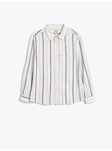 KOTON Shirt in Weiß Gestreift