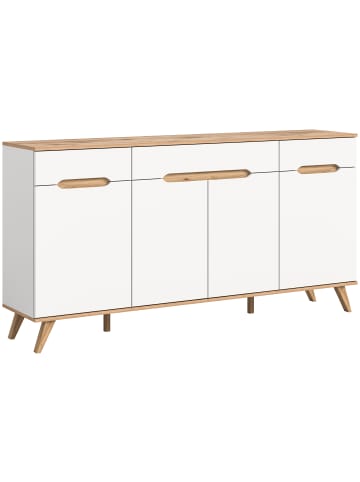 xonox.home Sideboard  (B/H/T: 185x95x40 cm) in weiß und Absetzung Nox Oak