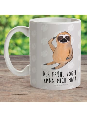 Mr. & Mrs. Panda Haferl Faultier Vogel mit Spruch in Grau Pastell