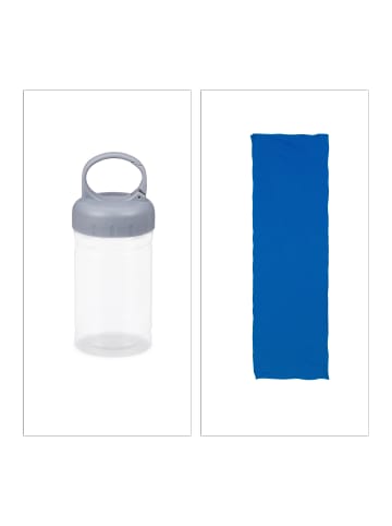 relaxdays 8x Kühlhandtuch in Blau