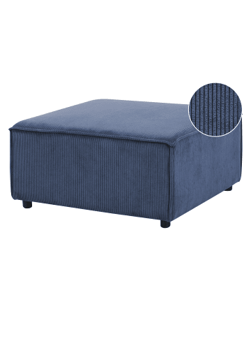 Beliani Ottomane ARDAL in Blau/Schwarz - (W) 86 x (H) 45 x (L) 86 cm