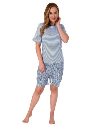 NORMANN Pflegeoverall kurzarm Reissverschluss - 62728 in blau