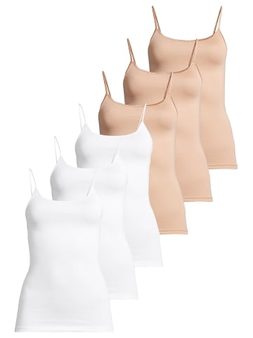 Conta Spaghetti Top Modal in Weiß / beige