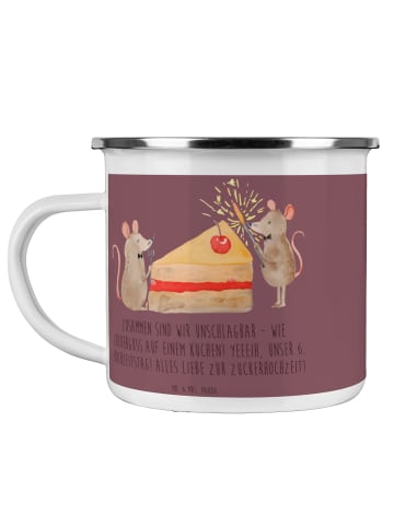 Mr. & Mrs. Panda Emaille Tasse 6. Hochzeitstag Zuckerhochzeit mi... in Kaffa Coffee