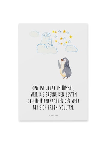 Mr. & Mrs. Panda Trauerkarte Pinguin Opa mit Spruch in Weiß